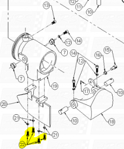 1/4"-20 x 3/4" Hex Head Cap Screws fit Dominator RA1703 — Fig. No. 22
