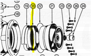 Stainless Steel Shouldered Wear Rings fit OEM Legend 120G — Fig. No. 20