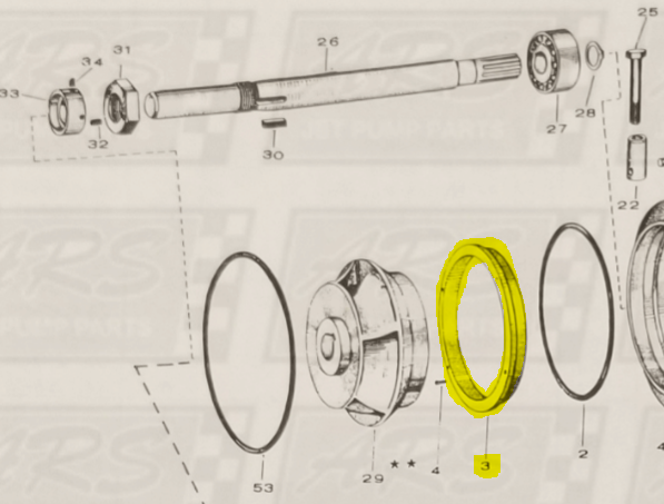 Wear Ring fits 12WJ Jacuzzi Jet Drive — Fig. No.3