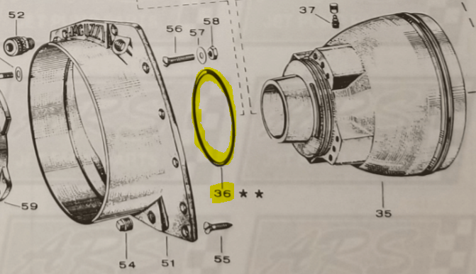 Bowl to Nozzle Housing O-ring fits 12WJ Jacuzzi Jet Drive  — Fig. No. 36