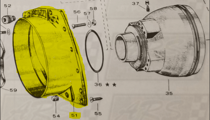 Transom Adapter No. 4331, 2° to 9° fits 12WJ Jacuzzi Jet Drive — Fig. No. 51