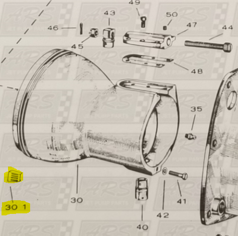 Water Strainer fits 12YJ Jacuzzi Jet Drive  — Fig. No. 30.1