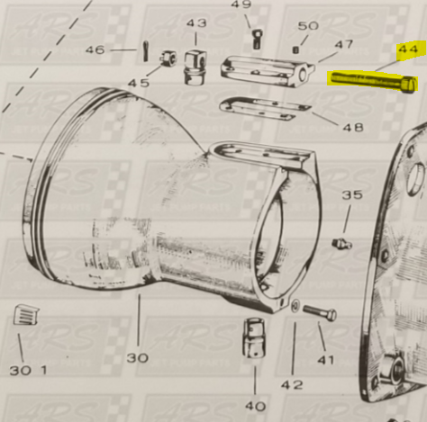 Trim Screw fits 12YJ Jacuzzi Jet Drive  — Fig. No. 44