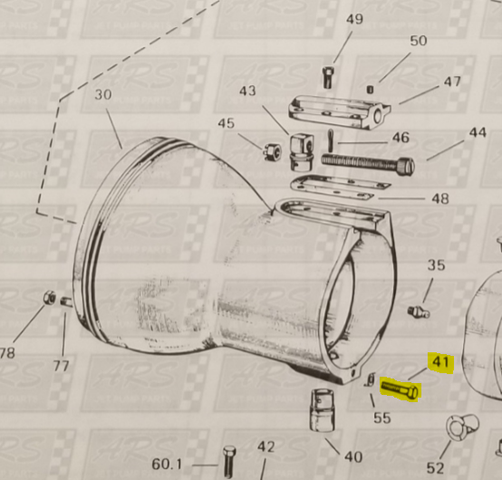 Retaining Bolt fits Golden Eagle Jacuzzi Jet Drive  — Fig. No. 41