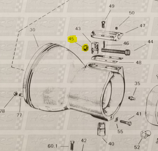 Castle Nut fits Golden Eagle Jacuzzi Jet Drive  — Fig. No. 45