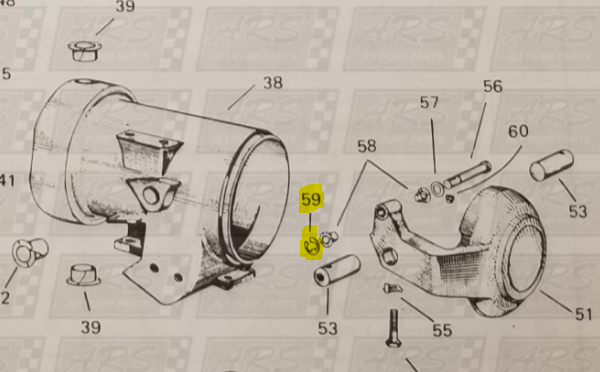 Retaining Ring for Cable Pin  fits Golden Eagle Jacuzzi Jet Drive  — Fig. No. 59