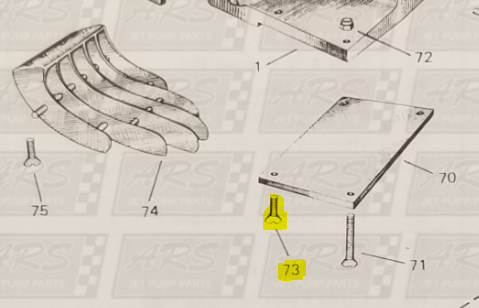 Machine Screw fits Golden Eagle Jacuzzi Jet Drive  — Fig. No. 73
