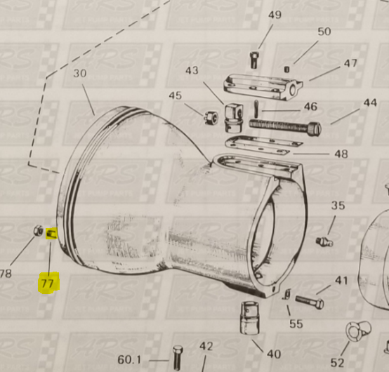 Bowl Stud fits Golden Eagle Jacuzzi Jet Drive  — Fig. No. 77