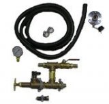 Water Pressure Bypass Regulator / Relief Valve Kit with Flush — 3/4 NPT Main Body with 1/2 NPT Fittings, and Accessories with Flush