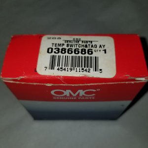 OMC Temperature Switch and Tag Assembly 386686 0386686 — (NOS)