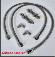 Braided Hydraulic Line Kits — Outside Boat to Transom