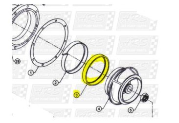 Bronze Shouldered Wear Rings fit Marine Power 901 Jet Pumps — Fig. No. 3